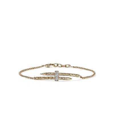 John Hardy Spear Station Bracelet, Gold, Diamonds