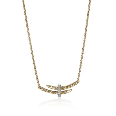 John Hardy Spear Station Necklace, Gold, Diamonds