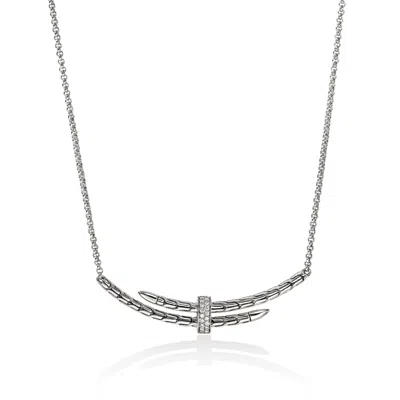 John Hardy Sterling Silver Diamond Necklace In Metallic