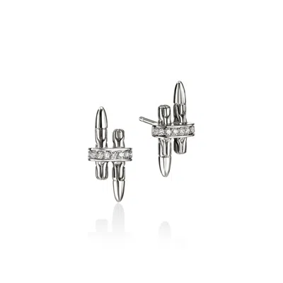 John Hardy Spear Stud Earrings, Sterling Silver, Diamonds