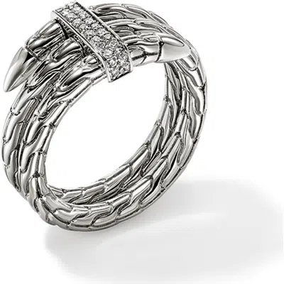 John Hardy Spear Wrap Ring, Diamonds In Silver