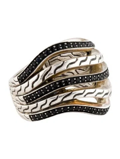 Pre-owned John Hardy Spinel & Sapphire Chain Motif Stacked Cocktail Ring In Multi