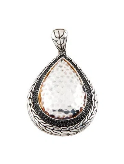 Pre-owned John Hardy Spinel Classic Chain Hammered Silver Drop Enhancer Pendant In Multi