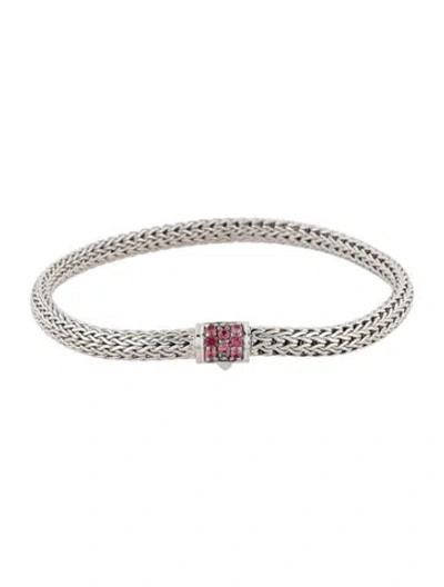 Pre-owned John Hardy Spinel Icon Classic Chain Bracelet, 7", 7" In Multicolor