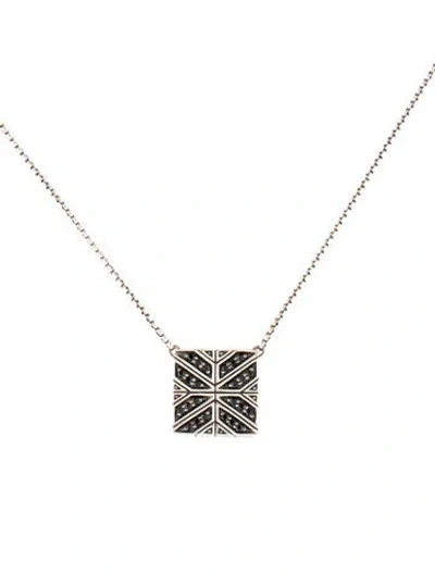 Pre-owned John Hardy Spinel Square Pendant Necklace, 18" In Multi