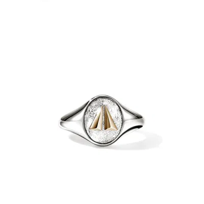 John Hardy Split Gate Signet Ring In Sterling Silver