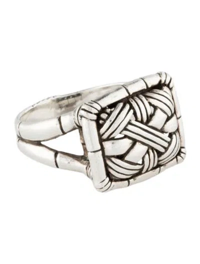 Pre-owned John Hardy Square Bamboo Cocktail Ring In Multi