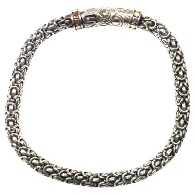 Pre-owned John Hardy Sterling 18k Yellow Gold Legends Naga Dragon Scale Bracelet #25714