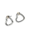 JOHN HARDY STERLING SILVER & 14K YELLOW GOLD BAMBOO HEART DROP EARRINGS