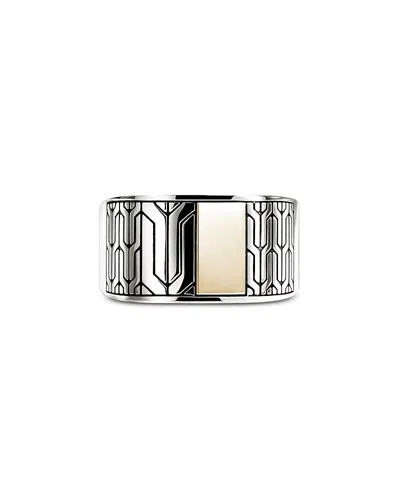 John Hardy Sterling Silver & 14k Yellow Gold Icon 50 Signet Ring In Metallic