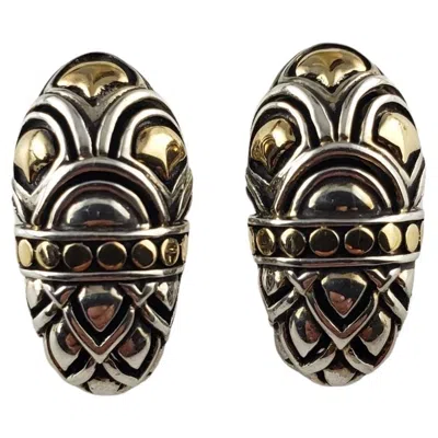 Pre-owned John Hardy Sterling Silver And 18 Karat Yellow Gold Nagi Shrimp Earrings #16504