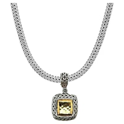 Pre-owned John Hardy Sterling Silver & 22k Pendant Necklace 66.84g 16 Inches In Multi