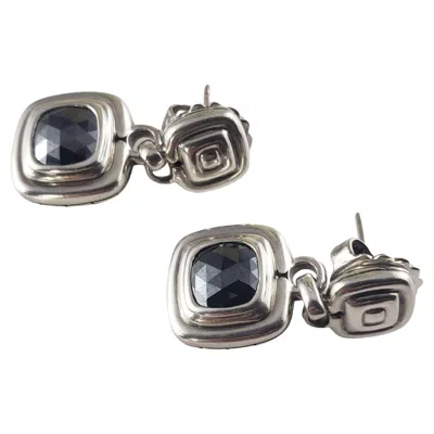 Pre-owned John Hardy Sterling Silver And Hematite Drop Earrings #15004 In Multi