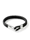 John Hardy Sterling Silver And Leather Bracelet In Black