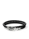 John Hardy Sterling Silver And Leather Naga Wrap Sapphire Bracelet In Silver