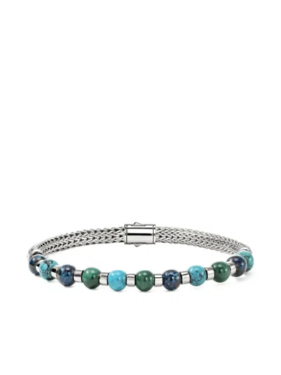 John Hardy Sterling Silver Bead-chain Bracelet In Green