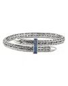 John Hardy Sterling Silver Blue Sapphire Spear Flex Cuff Bracelet In Metallic