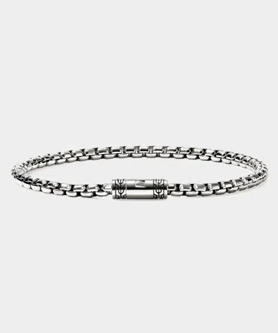 John Hardy Sterling Silver Box Chain Bracelet In Silver In Black