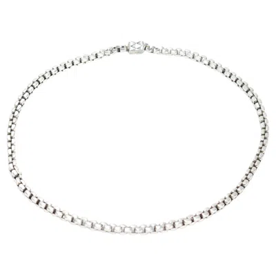 Pre-owned John Hardy Sterling Silver Box Chain Necklace, 6mm In Multi
