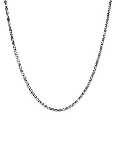 John Hardy Sterling Silver Box Chain Necklace/2.7mm In Pattern