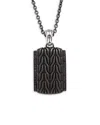 JOHN HARDY STERLING SILVER CHAIN & DOG TAG PENDANT