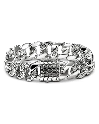 John Hardy Sterling Silver Chain Textured & Polished Curb Link Bracelet In Metallic