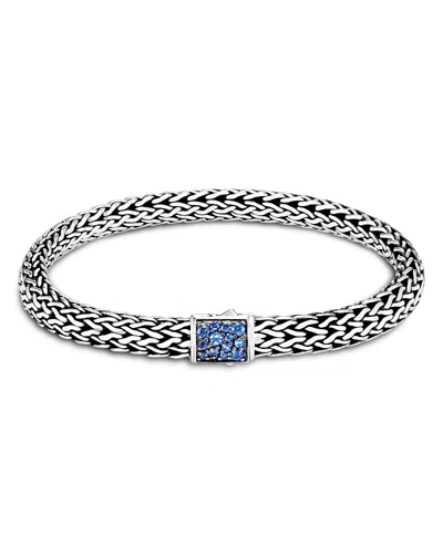 John Hardy Classic Chain 6.5mm Reversible Icon Sapphire Bracelet In Silver