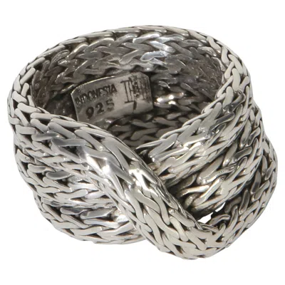 Pre-owned John Hardy Sterling Silver Classic Chain Crossover Ring In Multi