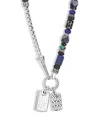 John Hardy Sterling Silver Classic Chain Lapis Lazuli, Black Onyx, Grey Moonstone, Chrome Diopside And Turquois In Black/silver