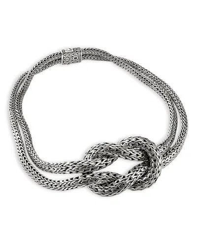 John Hardy Love Knot Graduated Necklace In Silver