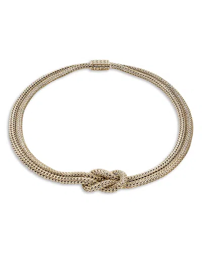 John Hardy Sterling Silver Classic Chain Love Knot Double Strand Collar Necklace, 16 In Gold