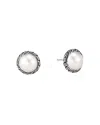 John Hardy Sterling Silver Classic Chain Mabe Cultured Freshwater Pearl Stud Earrings In Metallic