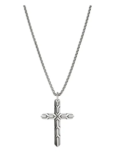 John Hardy Sterling Silver Cross Necklace In Metallic
