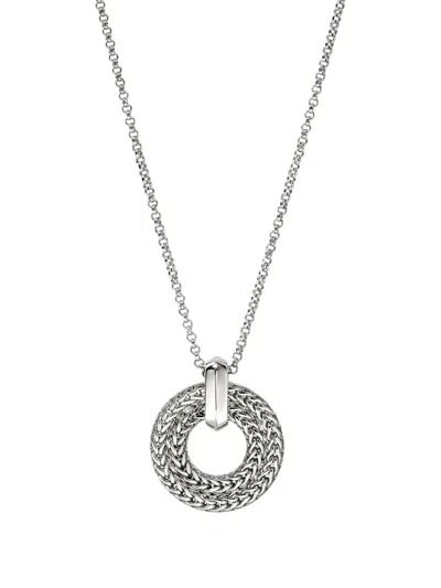 John Hardy Sterling Silver Diamond Circle Necklace