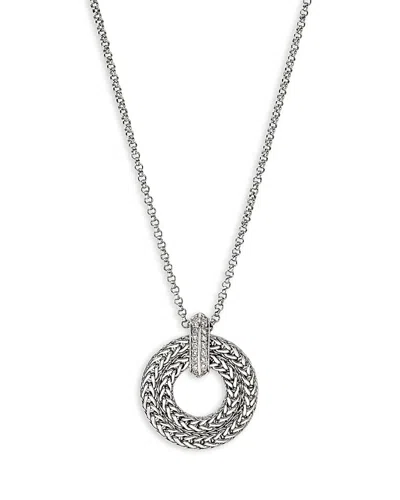 John Hardy Icon Link Pendant Necklace, Sterling Silver, Diamonds, 2mm In Metallic