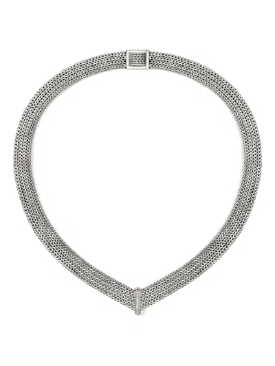 John Hardy Sterling Silver Diamond Necklace In Metallic