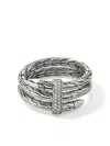 John Hardy Sterling Silver Spear Diamond Coil Ring In Neutral