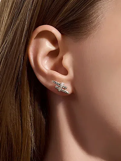 John Hardy Sterling Silver Diamond Stud Earrings In Metallic