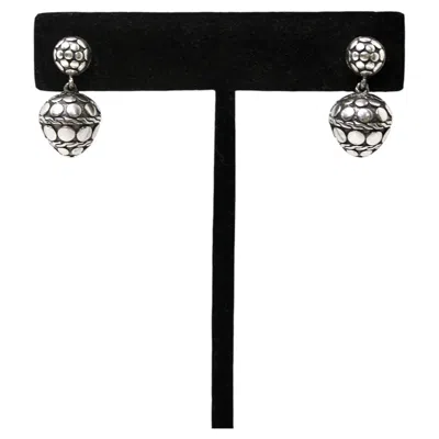 Pre-owned John Hardy Sterling Silver Dot Acorn Drop Earrings Circa 2010s In Multiple