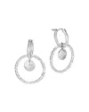 John Hardy Dot Sterling Silver Interlink Hammered Hoop Drop Earrings In Silver