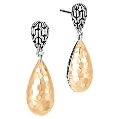 John Hardy Classic Chain Drop Earring In Sterling Silver/yellow Gold