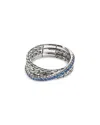 John Hardy Sterling Silver Essentials Blue Sapphire Pave Crossover Ring In Burgundy