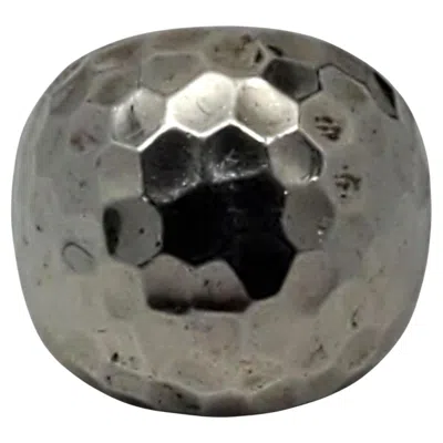 Pre-owned John Hardy Sterling Silver Hammered Dome Ring Size 7.25 #23608 In Multi