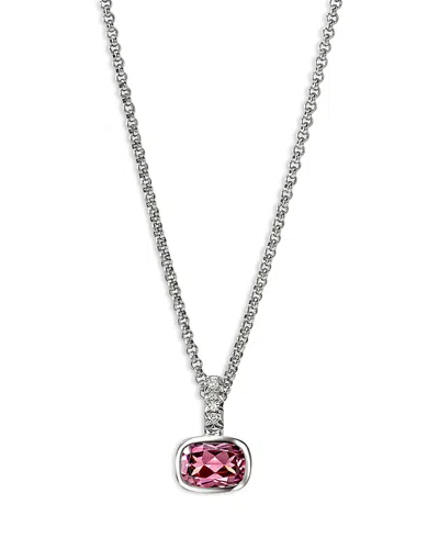 John Hardy Rhodalite & Diamond Pendant Necklace In Silver