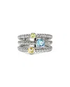John Hardy Sterling Silver Heishi Gemstone Ring In Multi