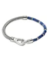 John Hardy Sterling Silver Heishi Lapis Lazuli Weave Bracelet In Blue
