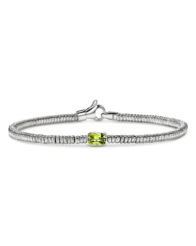 John Hardy Sterling Silver Heishi Peridot Bead Bracelet