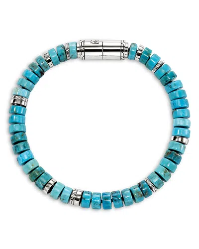 John Hardy Sterling Silver Heishi Stone Rondelle Bead Bracelet In Blue