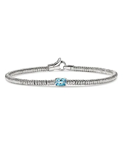 John Hardy Sterling Silver Heishi Swiss Blue Topaz Bead Bracelet