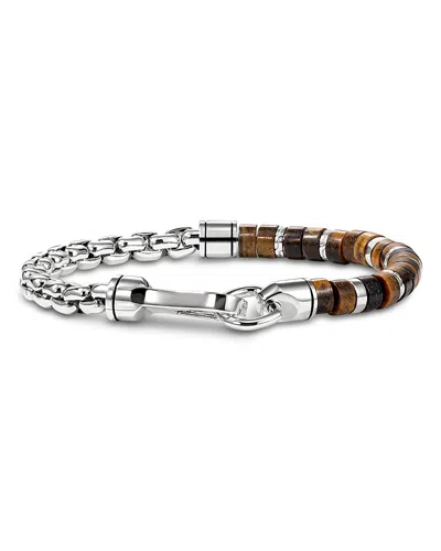 John Hardy Sterling Silver Heishi Tiger Eye Bead Bracelet